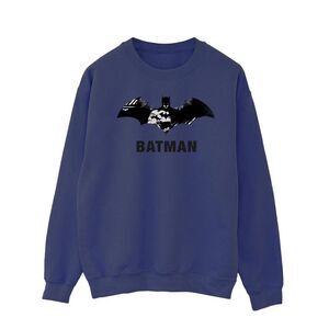 DC Comics Mens Batman Black Stare Logo Sweatshirt / Navy Blue
